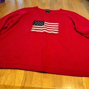 Rafella knitted flag sweater, size 2X